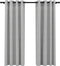 vidaXL - Gordijnen - linnen-look - verduisterend - ogen - 2 - st - 140x175 - cm - grijs