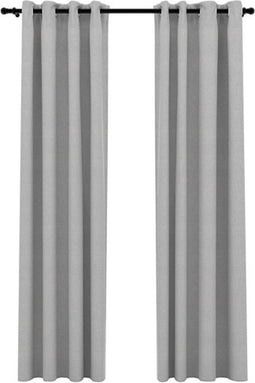 vidaXL - Gordijnen - linnen-look - verduisterend - ogen - 2 - st - 140x245 - cm - grijs