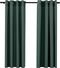 vidaXL - Gordijnen - linnen-look - verduisterend - ogen - 2 - st - 140x175 - cm - groen