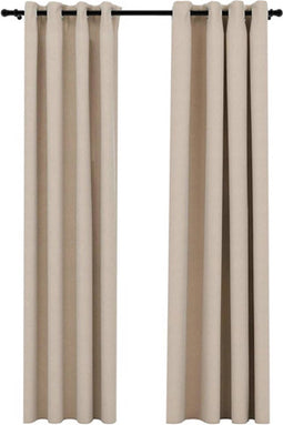 vidaXL - Gordijnen - linnen-look - verduisterend - ogen - 2 - st - 140x245 - cm - beige