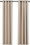 vidaXL - Gordijnen - linnen-look - verduisterend - ogen - 2 - st - 140x245 - cm - beige