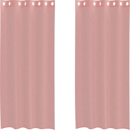 vidaXL - Gordijnen - met - doorvoertules - 2 - st - 140x225 - cm - roze
