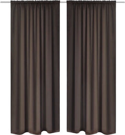 vidaXL - Gordijnen - met - gleuven - 135 - x - 245 - cm - bruin - 2 - st