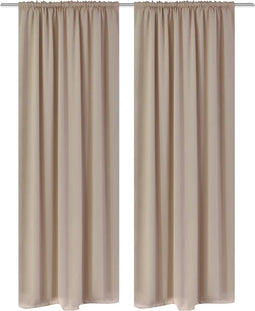 vidaXL - Gordijnen - met - gleuven - 135 - x - 245 - cm - crème - 2 - st