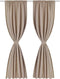 vidaXL - Gordijnen - met - gleuven - 135 - x - 245 - cm - crème - 2 - st