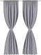vidaXL - Gordijnen - met - gleuven - 135 - x - 245 - cm - grijs - 2 - st