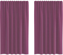 vidaXL - Gordijnen - met - lussen - 2 - st - 140x175 - cm - paars