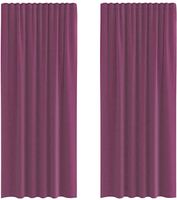 vidaXL - Gordijnen - met - lussen - 2 - st - 140x245 - cm - paars