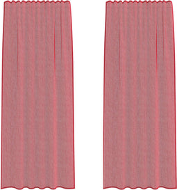 vidaXL - Gordijnen - met - lussen - 2 - st - 140x245 - cm - wijnrood