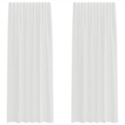 vidaXL - Gordijnen - met - lussen - 2 - st - 140x245 - cm - wit