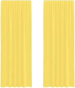 vidaXL - Gordijnen - met - lussen - 2 - st - 140x260 - cm - geel
