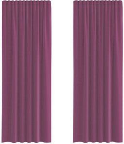 vidaXL - Gordijnen - met - lussen - 2 - st - 140x260 - cm - paars