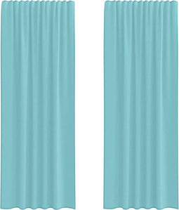 vidaXL - Gordijnen - met - lussen - 2 - st - 140x260 - cm - turkoois