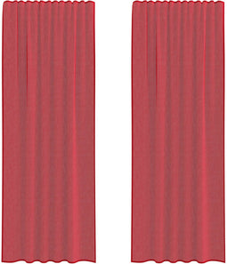 vidaXL - Gordijnen - met - lussen - 2 - st - 140x260 - cm - wijnrood