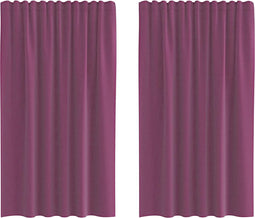vidaXL - Gordijnen - met - lussen - 2 - st - paars - 140x140 - cm