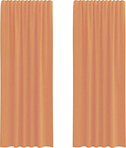 vidaXL - Gordijnen - met - lussen - 2 - st - terracotta - 140x260 - cm