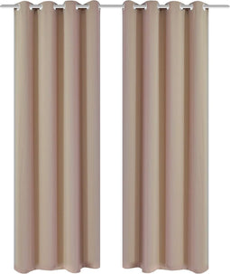 vidaXL - Gordijnen - met - metalen - ringen - 135 - x - 245 - cm - 2 - stuks - (creme)