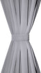 vidaXL - Gordijnen - met - metalen - ringen - 135 - x - 245 - cm - 2 - stuks - (grijs)