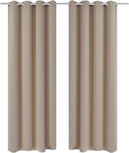 vidaXL - Gordijnen - met - metalen - ringen - verduisterend - 135x175 - crème - 2 - st
