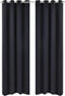 vidaXL - Gordijnen - met - metalen - ringen - verduisterend - 135x175 - cm - zwart - 2 - st