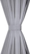 vidaXL - Gordijnen - met - metalen - ringen - verduisterend - 135x175 - grijs - 2 - st