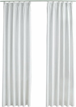 vidaXL - Gordijnen - verduisterend - met - haken - 2 - st - 140x225 - cm - gebroken - wit