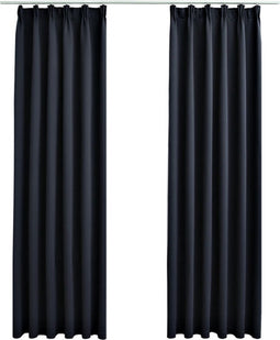 vidaXL - Gordijnen - verduisterend - met - haken - 2 - st - 140x225 - cm - antraciet