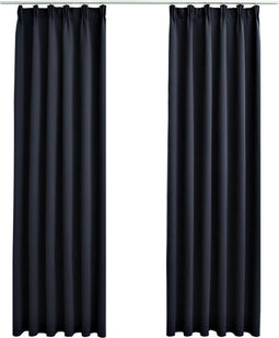 vidaXL - Gordijnen - verduisterend - met - haken - 2 - st - 140x245 - cm - antraciet
