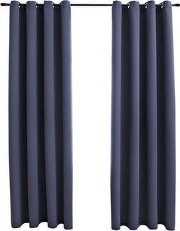 vidaXL - Gordijnen - verduisterend - met - ringen - 2 - st - 140x175 - cm - antraciet