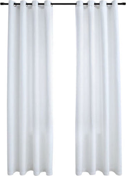 vidaXL - Gordijnen - verduisterend - met - ringen - 2 - st - 140x225 - cm - gebroken - wit