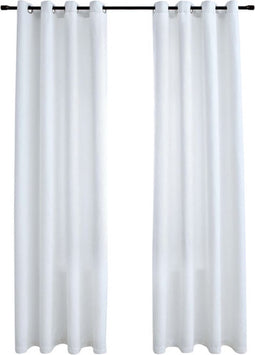 vidaXL - Gordijnen - verduisterend - met - ringen - 2 - st - 140x245 - cm - gebroken - wit