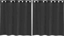 vidaXL - Gordijnen - voile - met - doorvoertules - 2 - st - 140x140 - cm - zwart