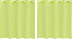 vidaXL - Gordijnen - Voile - met - doorvoertules - 2 - st - 140x140 - cm - appelgroen