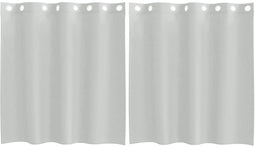 vidaXL - Gordijnen - voile - met - doorvoertules - 2 - st - 140x140 - cm - lichtgrijs