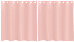vidaXL - Gordijnen - voile - met - doorvoertules - 2 - st - 140x140 - cm - roze