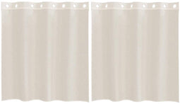 vidaXL - Gordijnen - voile - met - doorvoertules - 2 - st - 140x140 - cm - crèmekleurig