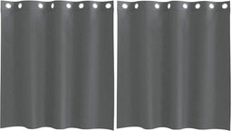 vidaXL - Gordijnen - voile - met - doorvoertules - 2 - st - 140x140 - cm - donkergrijs