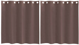 vidaXL - Gordijnen - voile - met - doorvoertules - 2 - st - 140x140 - cm - bruin