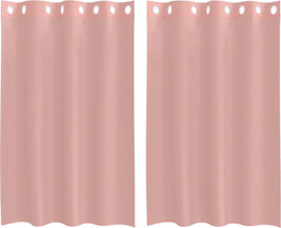 vidaXL - Gordijnen - voile - met - doorvoertules - 2 - st - 140x175 - cm - roze