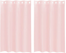 vidaXL - Gordijnen - voile - met - doorvoertules - 2 - st - 140x175 - cm - lichtroze