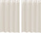 vidaXL - Gordijnen - voile - met - doorvoertules - 2 - st - 140x175 - cm - crèmekleurig