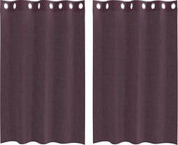 vidaXL - Gordijnen - Voile - met - doorvoertules - 2 - st - 140x175 - cm - paars