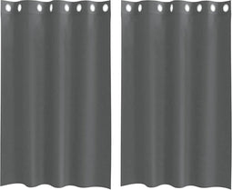 vidaXL - Gordijnen - voile - met - doorvoertules - 2 - st - 140x175 - cm - donkergrijs