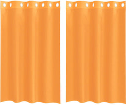 vidaXL - Gordijnen - Voile - met - doorvoertules - 2 - st - 140x175 - cm - oranje
