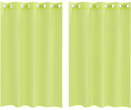 vidaXL - Gordijnen - voile - met - doorvoertules - 2 - st - 140x175 - cm - appelgroen