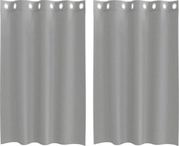 vidaXL - Gordijnen - voile - met - doorvoertules - 2 - st - 140x175 - cm - lichtgrijs