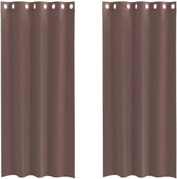vidaXL - Gordijnen - voile - met - doorvoertules - 2 - st - 140x225 - cm - bruin