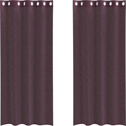 vidaXL - Gordijnen - voile - met - doorvoertules - 2 - st - 140x225 - cm - paars