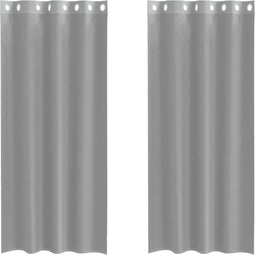 vidaXL - Gordijnen - voile - met - doorvoertules - 2 - st - 140x225 - cm - lichtgrijs