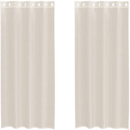 vidaXL - Gordijnen - voile - met - doorvoertules - 2 - st - 140x225 - cm - crèmekleurig